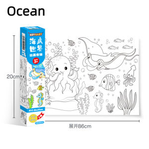 Coloring Paper Roll for Kid Mess Free Sticky Drawing Paper Roll for Toddler Wall Coloring Activity Stickers Set for Gift