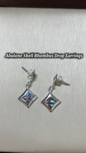 MILLENNE Millennia 2000 Abalone Shell Rhombus Silver Drop Earrings with 925 Sterling Silver