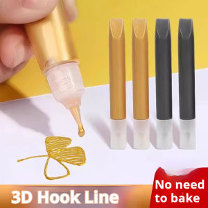 3D Fabric Paint 10ml Permanent Non-Toxic Textile Hook Line Pen Waterproof Diy Hand Painted Acrylic Paints Glass Clothes Pigment