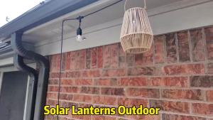 Upgraded Solar Hanging Lanterns Outdoor Waterproof Hanging Chain Vintage Table Lamp Flicker-Free Warm Light for Gazebo Patio