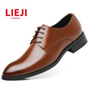 Large Size Mens Leather Shoes Business Casual Summer Lace-Up 45 Matched with Suit 46 Shoes 47 Tie 48 Formal Derby Shoes