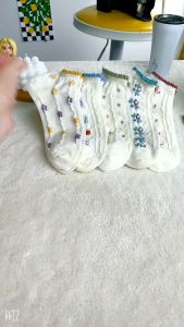[Blink] Flower Ankle Socks Floral Short Socks Women Ankle Cotton Sock 花边短袜子女 Stokin Pendek Perempuan - SK40