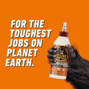 Gorilla Wood Glue - Incredibly Strong/Water Resistant/Dries Natural Color/No Foam/Versatile/Indoor & Outdoor Wood Project (4Oz)