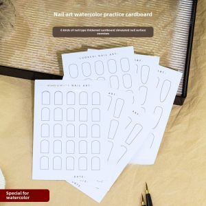 Manicure Double-Sided Painted Calligraphy Practice Paper Template a Practice Note Reusable Newbie Beginner Exercise Tool