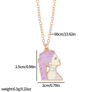 Saja Boys Kpop Demon Hunter Pendant Anime Cartoon Character Metal Necklace Accessory Creative Gift for Fans Jewelry