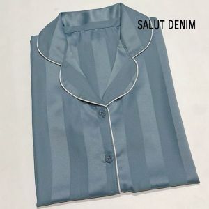 piyama hp satin salur cewek ukuran standar sampai jumbo