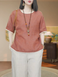 QINGNAER | Vintage Stylish Casual Big Size Short Sleeve T Shirt
