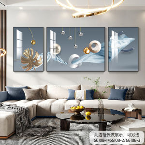 Modern Minimalist Living Room Decorative Painting Luxury Lightweight Sofa Backdrop Wall Art Abstract Geometric Triptych