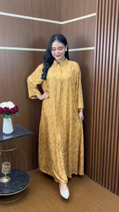 LONG DRESS WANITA JUMBO BUSUI FRIENDLY RAYON PREMIUM SEHARI HARI SANTAI BY HAWET VIRALL