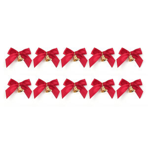 10/20pcs Cute Bowknot Bells Christmas Gift Bows With Small Bells DIY Bows Craft Christmas Tree Decoration Christmas Bow Tie