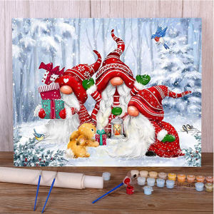 Christmas Tree Picture For Coloring By Numbers On Canvas Children Acrylic Paint Wall Art Painting Home Decor Santa Claus Pintur