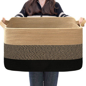Woven Storage Baskets for Organizing Soft Rope Storage Basket Cube Baskets for Shehelves Laundry Hampers