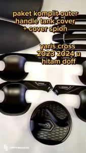 Paket Komplit Outer Handle Tank Cover & Cover Spion Yaris Cross 2023 2024 Hitam Doff