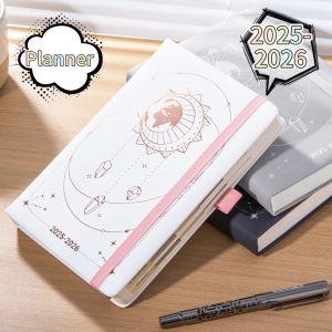 2025-2026 New Agenda Planner Notebook A5 PU Leather Cover 408Pages Multifunctional Notebooks and Journals for Student Stationery