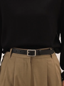 FUN POINT Korean Fashion Belt For Woman Adjustable With No Holes Aquare/Round Buckle