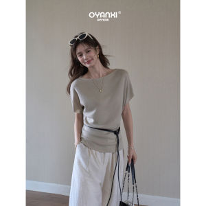 OUYANGXI | Áo Thun Knit Tay Batwing Rộng