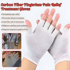 Anti-Static Carbon Fiber Fingerless Gloves Ease Muscle Tension Dustless Protective Labor Gloves Relief Hand Discomfort