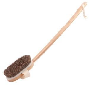 Long Handle Soft Bristles Shower Brush Pig and Horse Hair Brush Wet and Dry Dual Use