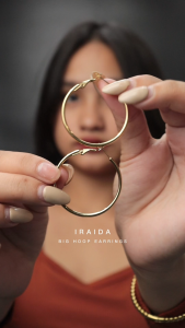 HB Jewelry IRAIDA Big Circle Hoop Earrings for Women Non Tarnish Hypoallergenic Non Fading Elegant Minimalist Everyday Wear Fashion Jewelry Hoop Earrings Stylish Accessory