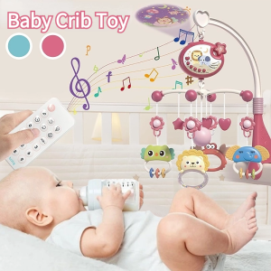 Baby Crib Hanging Toys with Music Projection Rotatable Remote Control Bed Bell Multifunction Newborn Sleeping Toy