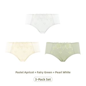 GAINREEL | Mid Waist Lace Soft Floral Embroidery Breathable Comfort Triangle Pants