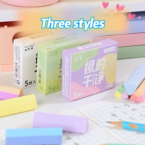 Triangle Art Eraser 2B Pencil Eraser Soft Rubber Eraser for Kids Back to School 5Pcs/Set