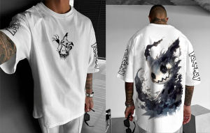 Pokémon Japanese Anime Peripheral Mimikyu Bulbasaur Short Sleeve T-Shirt Pokémon Summer Mens Fashion Breathable Sports Top