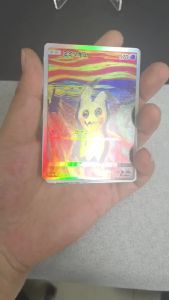 Keeppley | Ptcg Japanese Pokemon Sm-P Promo Psyduck Eevee Pikachu Mimikyu Rowlet RARE Self Made Single Card Classic Game Anime Cards Gift