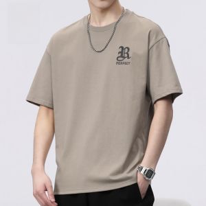 ROMON | Loose Fit Ice Silk Short Sleeve T-Shirt Romon Mens Casual Thin Summer Round Neck Half Sleeve Simple Stylish Top Trendy