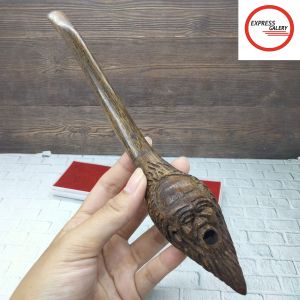 once pipa sedotan kayu kelor Jawa ukir pak jenggot C32