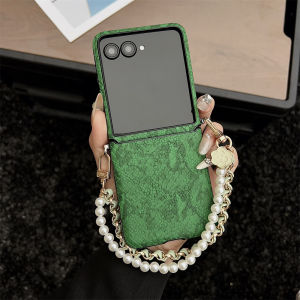 Ốp Điện Thoại Da PU Họa Tiết Da Rắn Có Dây Đeo Tay & Bảo Vệ Bản Lề Dành Cho Các Mẫu Motorola Razr Ultra/Plus/60/50 Đóng Từ Tính