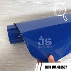 Sticker Biru Tua Glossy / Skotlet Biru Tua Glossi Kilap Background Akuarium
