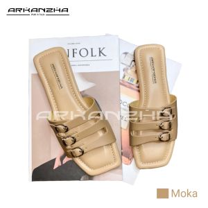 Sandal Flat Wanita Tali Gesper Sendal Strap Fashion Trend Kekinian Teplek Datar Elegan Daily Casual Korean Style Empuk Anti Slip (Tersedia Size 36-40)