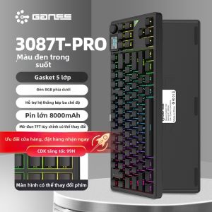 Bàn Phím Cơ 87 Phím Đèn LED RGB Đa Chế Độ Tùy Chỉnh