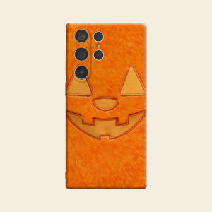 BILIBILI | Furry Orange Jack O Lantern Luxury Fashion Full Lens Protective Case for Samsung Galaxy S26 S25 S24 A56 A36 Plus Ultra