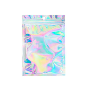 Holographic Resealable Ziplock Mylar Bags For Candy Tea Jewelry And Beauty Item Storage