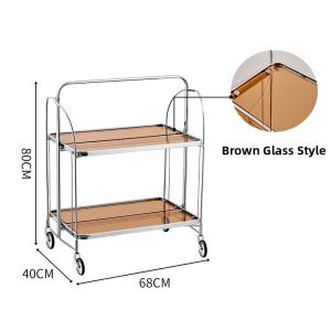 Luxury Silver Double-layer Glass Cart