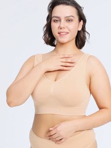 Seamless Bras Women Push Up Sports Breathable Brassiere Comfort Bra Solid Lingerie S-5XL