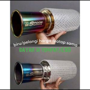 knalpot mobil spoon pelangi/biru