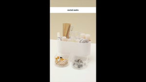 Desktop Stationery Holder Organizer with Dual Rotatable Rotating Drawers 90 degree Desk Organizer with Drawers Door