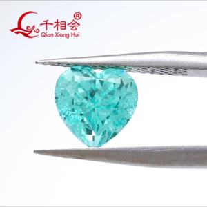 Blue Paraiba Synthetic YAG AGL Certificate Heart Shape Loose Stone Yttrium Aluminium Garnet With Inclusions DIY Accessories for Jewelry Making