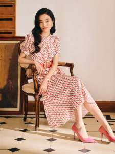 YINER | Summer Elegant Wooden Ear Collar Silk Dress