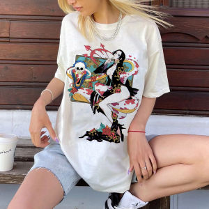 2025 One Piece Luffy Printed Cotton Short-sleeved American Loose Mens and Womens Summer Breathable Sport Round-neck T-shirt