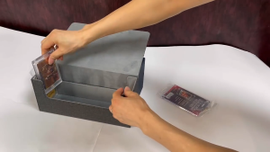 Card storage box Magnetic closure graded card storage case With dedicated card supporters PU Leather card box 3 Types (300/400/1800+ Cards )