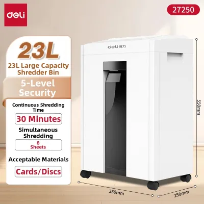 deli | Office & Home Use Large Capacity CD & Magnetic Card Auto Shredder