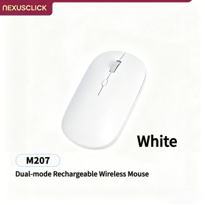 NexusClick Wireless Mouse Bluetooth and 2.4GHz Dual Modes Rechargeable Ergonomic Silent Click for PC iPad Laptop Cell Phone TV