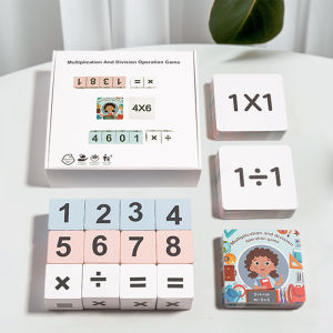 Kids Montessori Wooden Double Player Multiplication and Division Game Time Learning Teaching Aids Educational Toys For Children