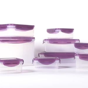 Sitbo Rectangular Airtight Crisper Food Storage Container with Locking Clips - Small