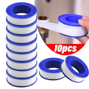 YESPERY 10Pcs PTFE Thread Sealing Pipe Tape Gas Water Tape 10M Waterproof Engineering Dedicated Faucet Tape Plumbing Seal Roll