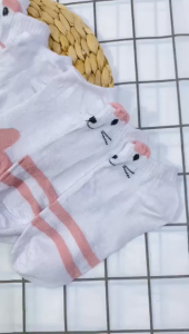 FYKS15 Kaos Kaki Wanita Motif Kucing Kitty Kaoskaki Fashion